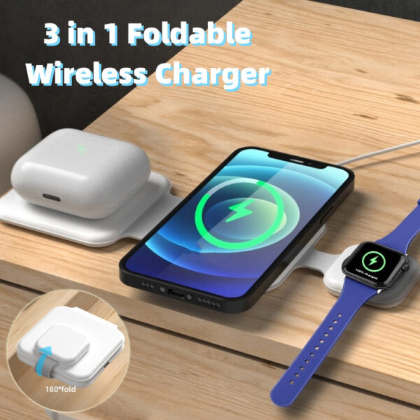 3-in-1 Foldable Magnetic Wireless Charger for Multi-Devices